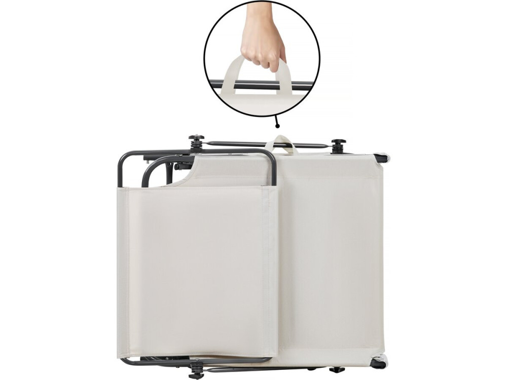 Klappbare Sonnenliege "Lazy" - Mit Sonnenschutz - Beige