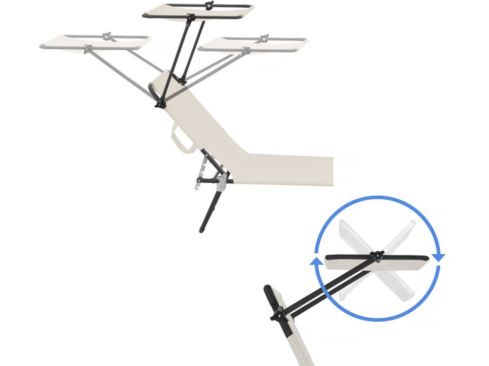 Klappbare Sonnenliege "Lazy" - Mit Sonnenschutz - Beige