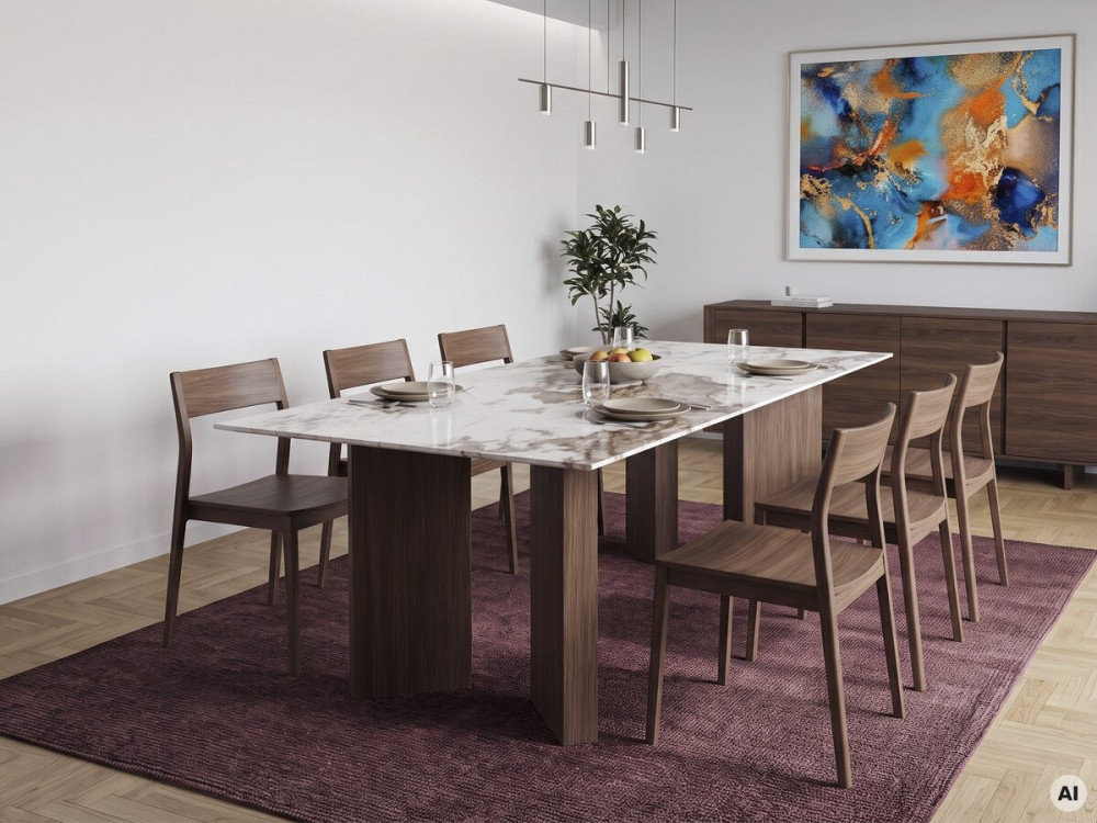 Esstisch aus Keramik – 180 cm – „Elma“ – 8 Plätze – Braun