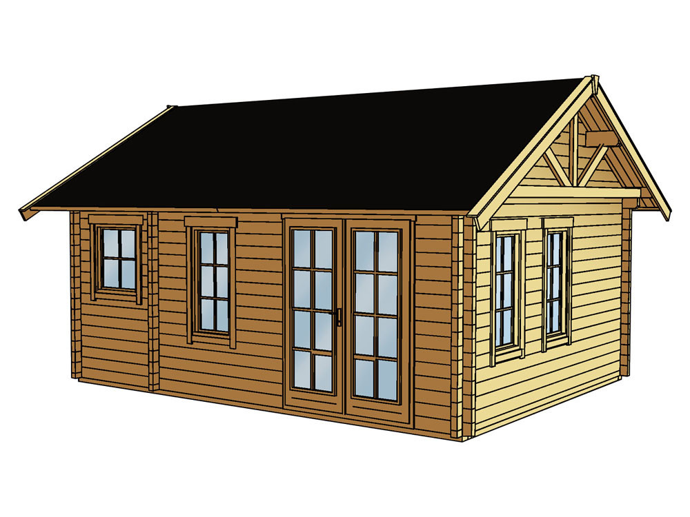 Gartenhaus aus Holz "Toronto 2" - 23,52 M² - 4.20 x 5.60 x 3.62 M - 70 mm