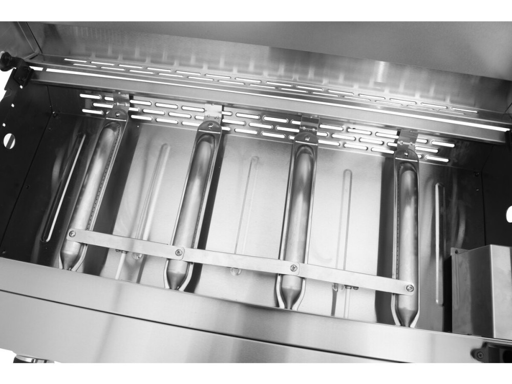 Gas-Plancha mit 4 Brennern und Deckel "Fasto" - 10 kW - Grau