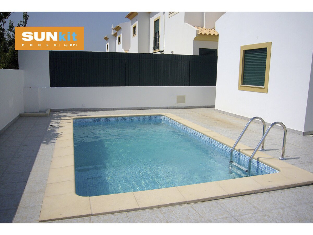 Swimmingpool Rechteckig mit flachem Boden "Sunkit" - 4.00 x 2.50 x 1.40 m + LED Scheinwerfer 12 V