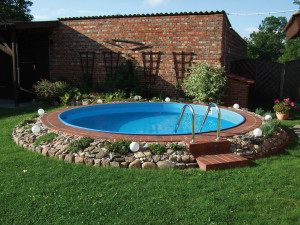 Stahlpool-Set rund im Boden versenkt - Ø 4.50 x 1.20 m