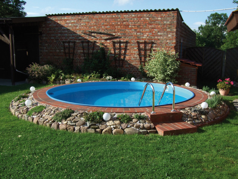 Stahlpool-Set rund im Boden versenkt - Ø 4.50 x 1.20 m