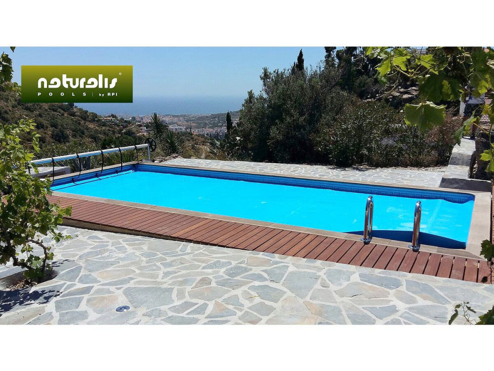 Betonpool in Holzoptik Bausatz Rechteckig "Naturalis" - 7.5 x 3.24 x 1.40 m