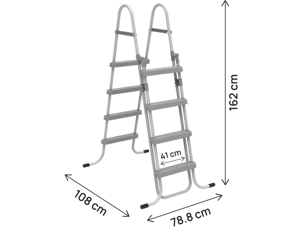 Pooltreppe mit Kindersicherheitssystem "Milo" - Grau