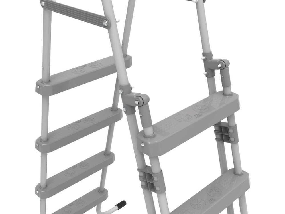 Pooltreppe mit Kindersicherheitssystem "Milo" - Grau