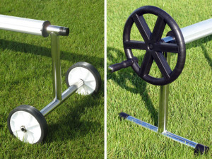 Alu-Rollreffanlage mit Edelstahlfüßen, teleskopisch 4 bis 5.50m D80