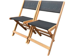 Klappstuhl aus Tropenholz "Seoul" - Maple - Schwarz - 2er-Set