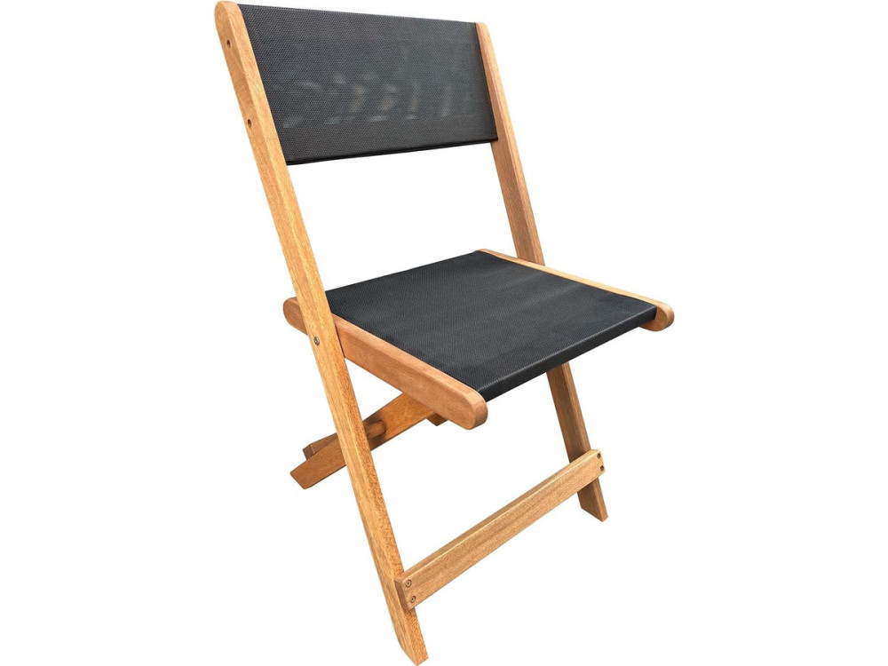 Klappstuhl aus Tropenholz "Seoul" - Maple - Schwarz - 2er-Set
