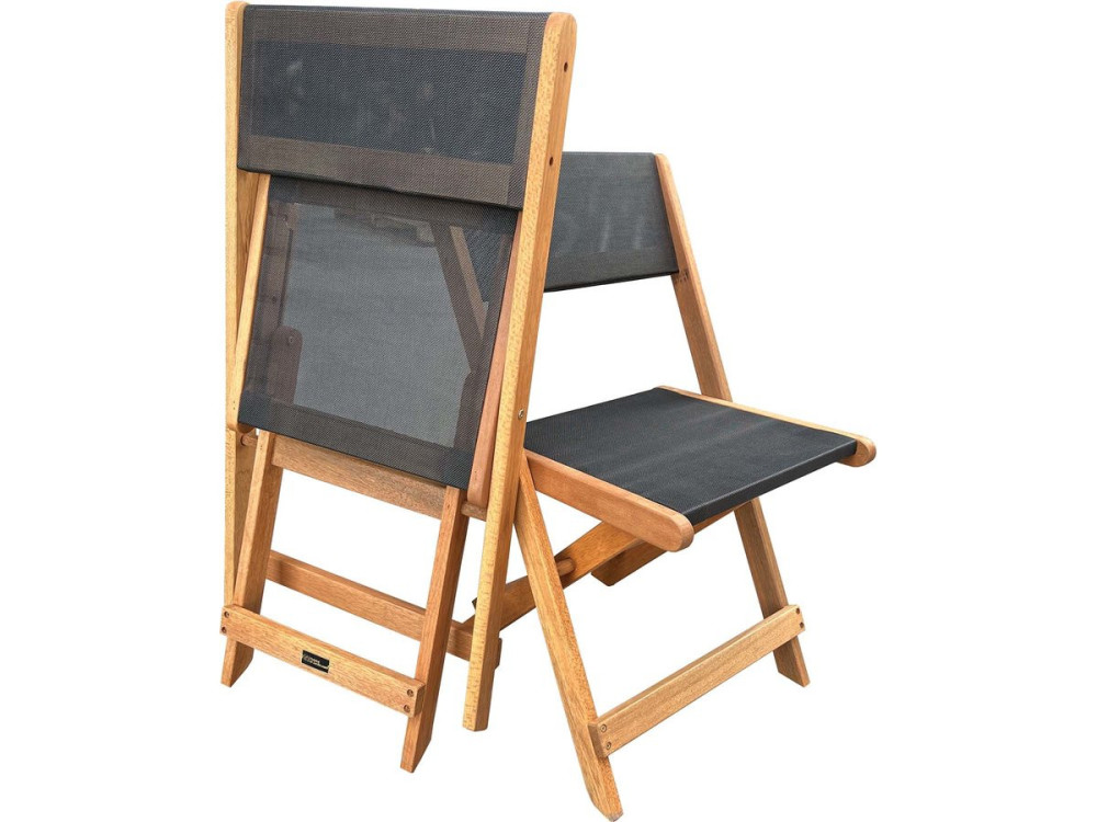 Klappstuhl aus Tropenholz "Seoul" - Maple - Schwarz - 2er-Set