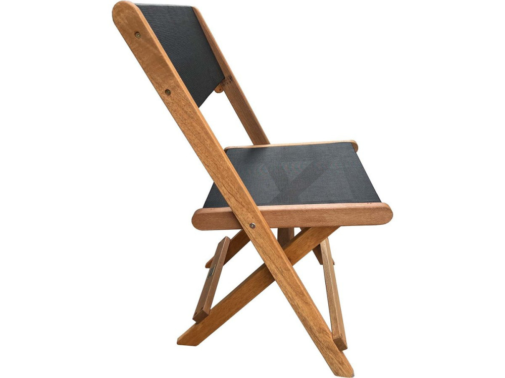 Klappstuhl aus Tropenholz "Seoul" - Maple - Schwarz - 2er-Set