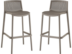 Set aus 2 stapelbaren Hochstühlen aus Kunststoff "Néora" - Taupe