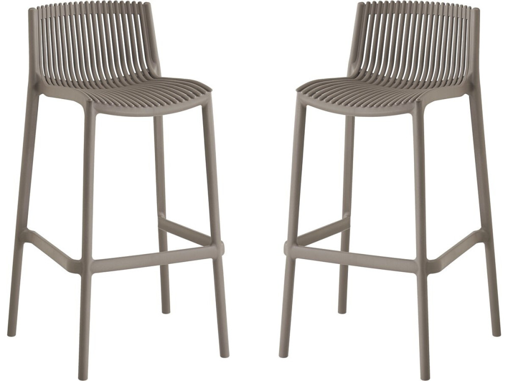 Set aus 2 stapelbaren Hochstühlen aus Kunststoff "Néora" - Taupe