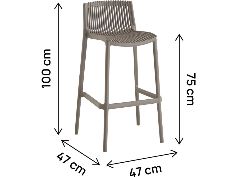 Set aus 2 stapelbaren Hochstühlen aus Kunststoff "Néora" - Taupe