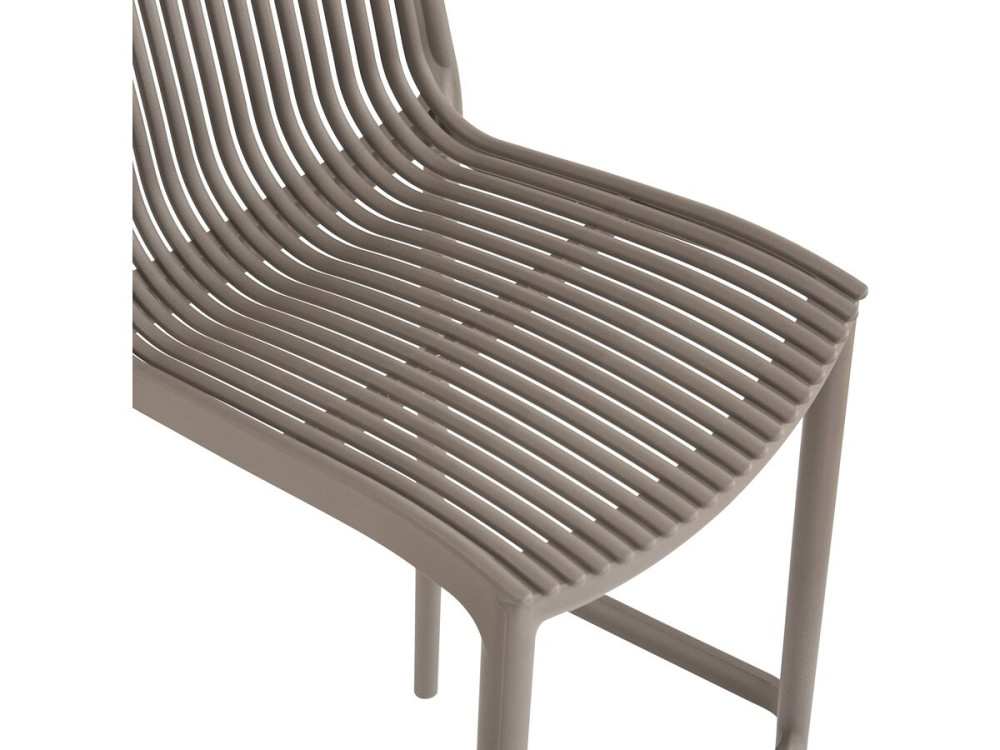 Set aus 2 stapelbaren Hochstühlen aus Kunststoff "Néora" - Taupe