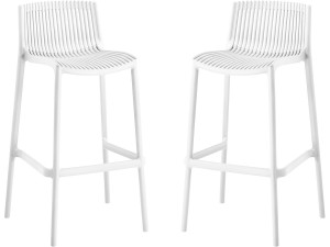 2er-Set stapelbare Hochstühle aus Kunststoff "Néora" - Weiß