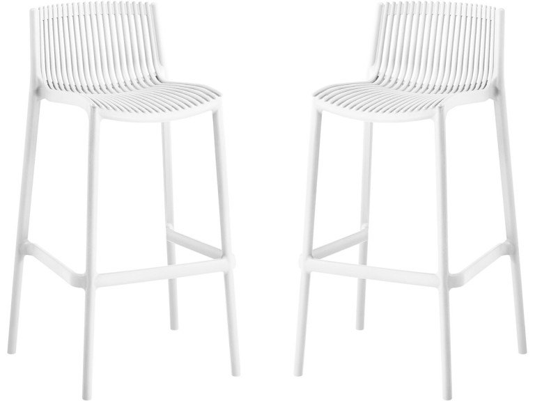 2er-Set stapelbare Hochstühle aus Kunststoff "Néora" - Weiß