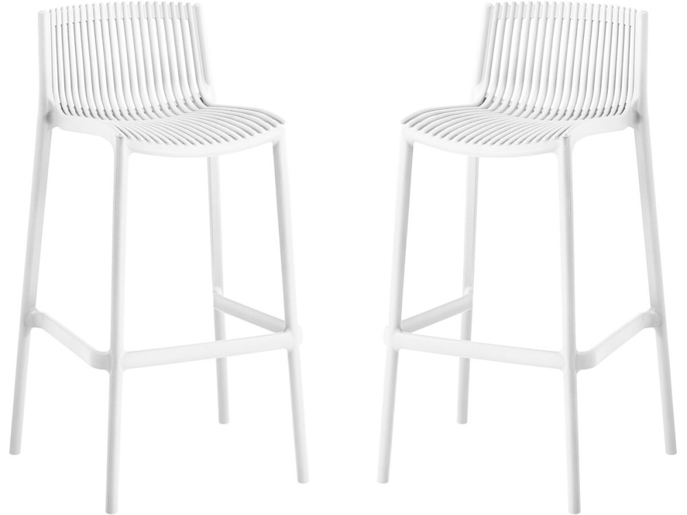 2er-Set stapelbare Hochstühle aus Kunststoff "Néora" - Weiß
