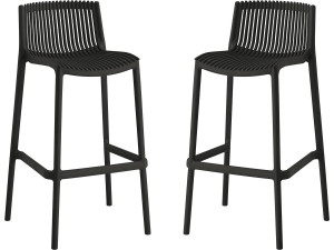 2er-Set stapelbare Hochstühle aus Kunststoff "Néora" - Schwarz