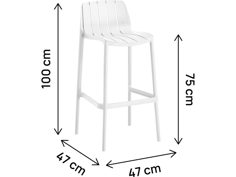 2er-Set stapelbare Gartenhochstühle "Vaena" - Weiß