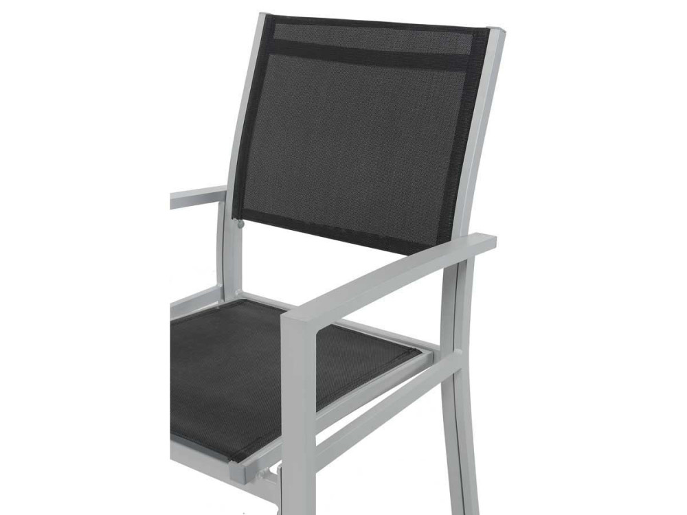 Gartenstuhl "Tropic" Alu/Textilene - Phoenix - Schwarz - 2er-Set