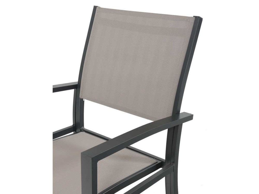 Gartenstuhl "Tropic" Alu/Textilene - Phoenix - Taupe - 2er-Set
