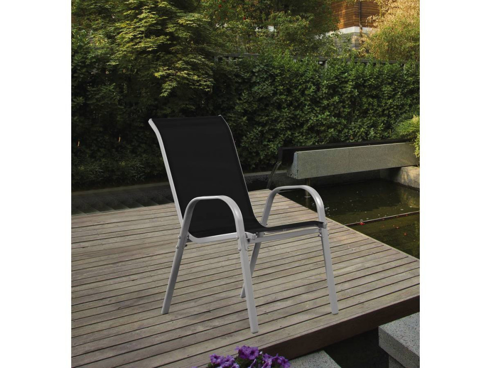 Gartenstuhl aus Textilene "Cordoba" - Phoenix - Schwarz - 4er-Set
