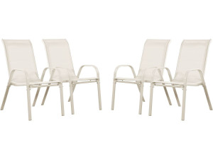 Gartenstuhl aus Textilene "Cordoba" - Phoenix - Ecru - 4er-Set