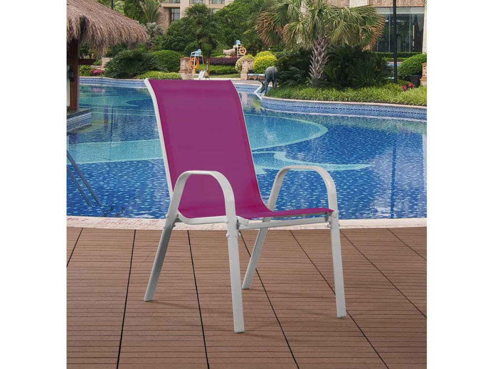 Gartenstuhl aus Textilene "Cordoba" - Phoenix - Rose - 4er-Set
