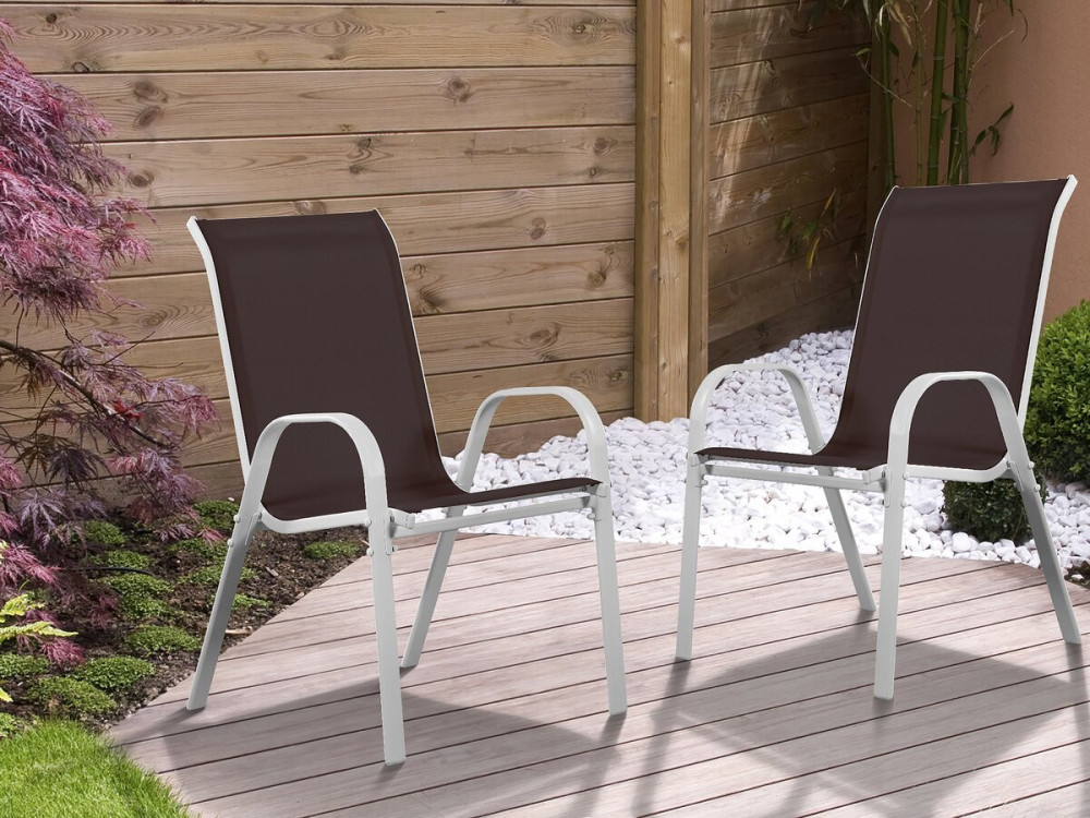 Gartenstuhl aus Textilene "Cordoba" - Phoenix - Taupe - 2er-Set