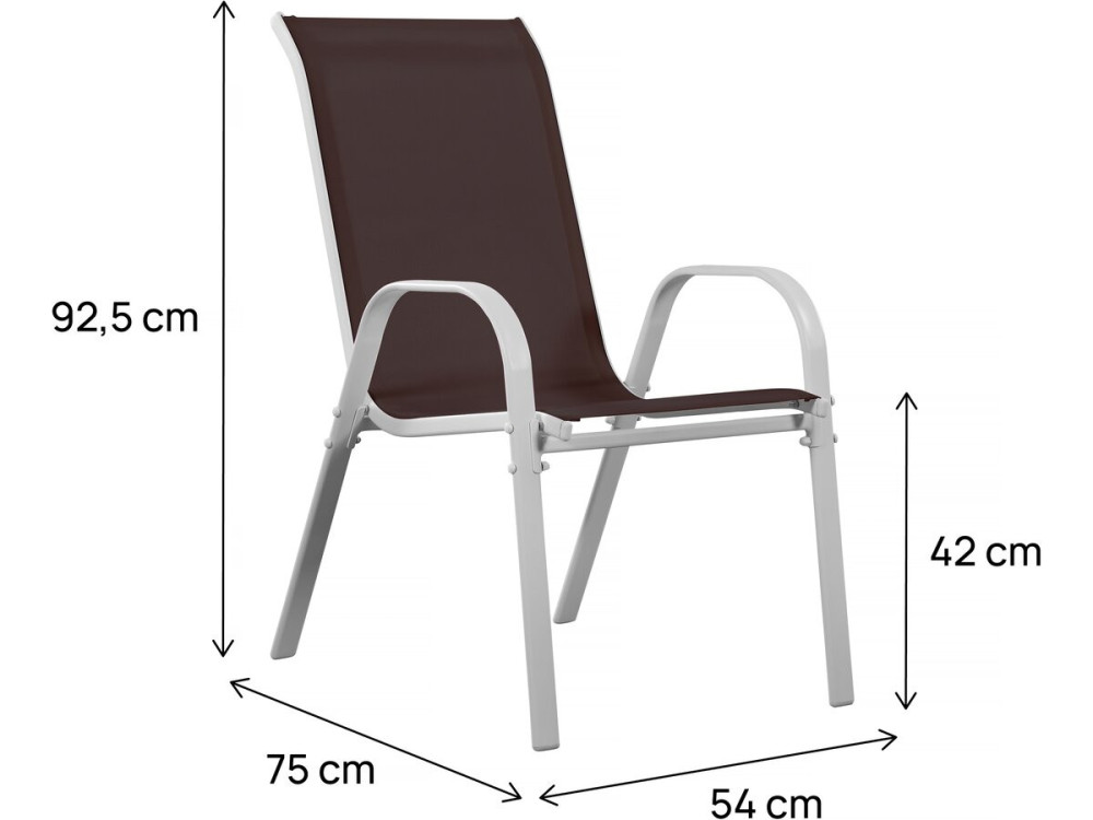 Gartenstuhl aus Textilene "Cordoba" - Phoenix - Taupe - 2er-Set