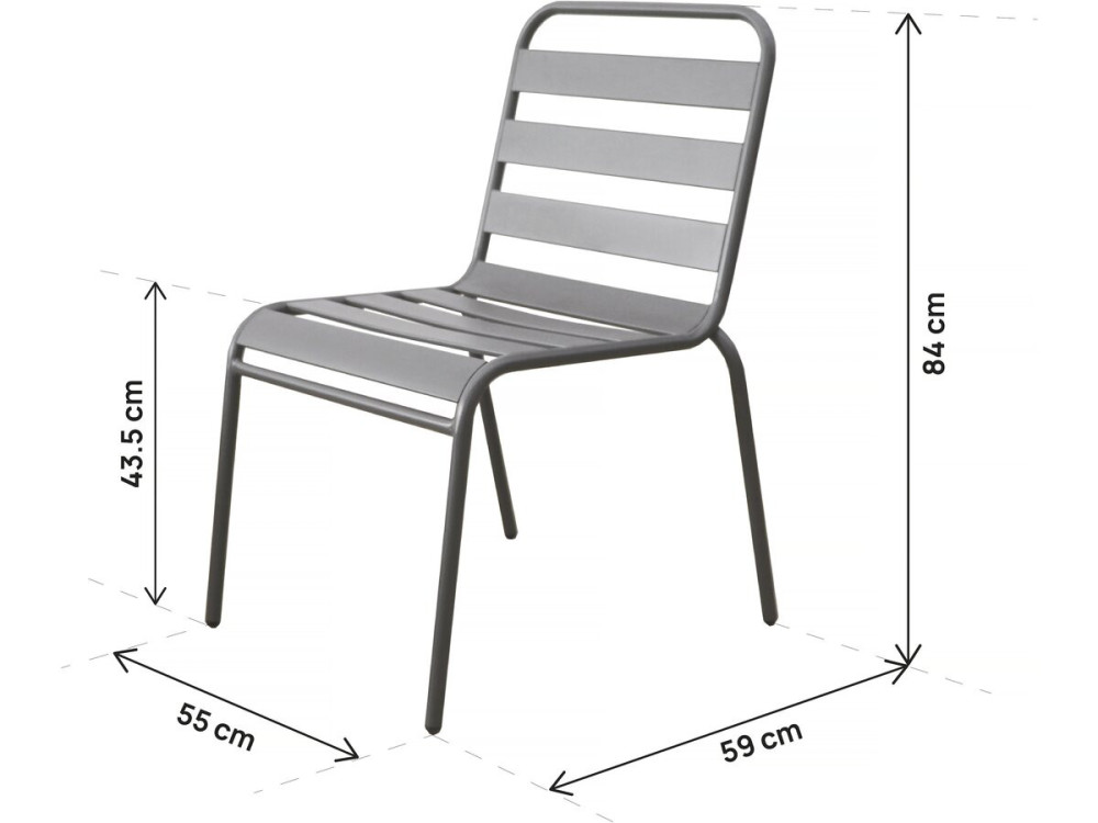 2er-Set stapelbare Gartenstühle aus Metall "Bilbao" - Taupe