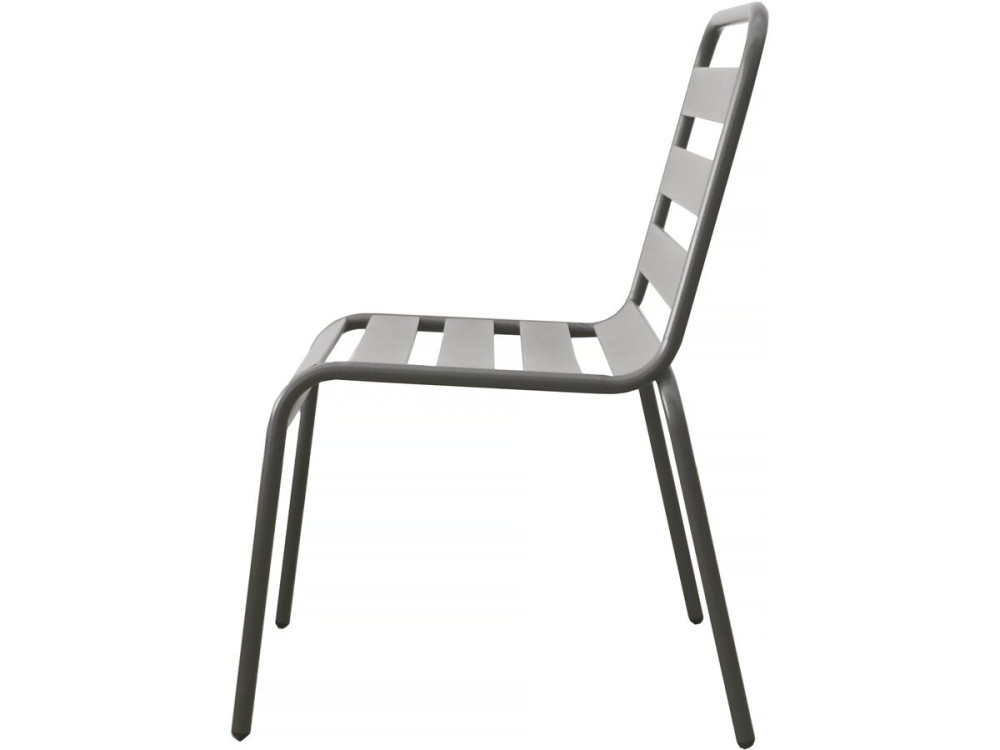 2er-Set stapelbare Gartenstühle aus Metall "Bilbao" - Taupe