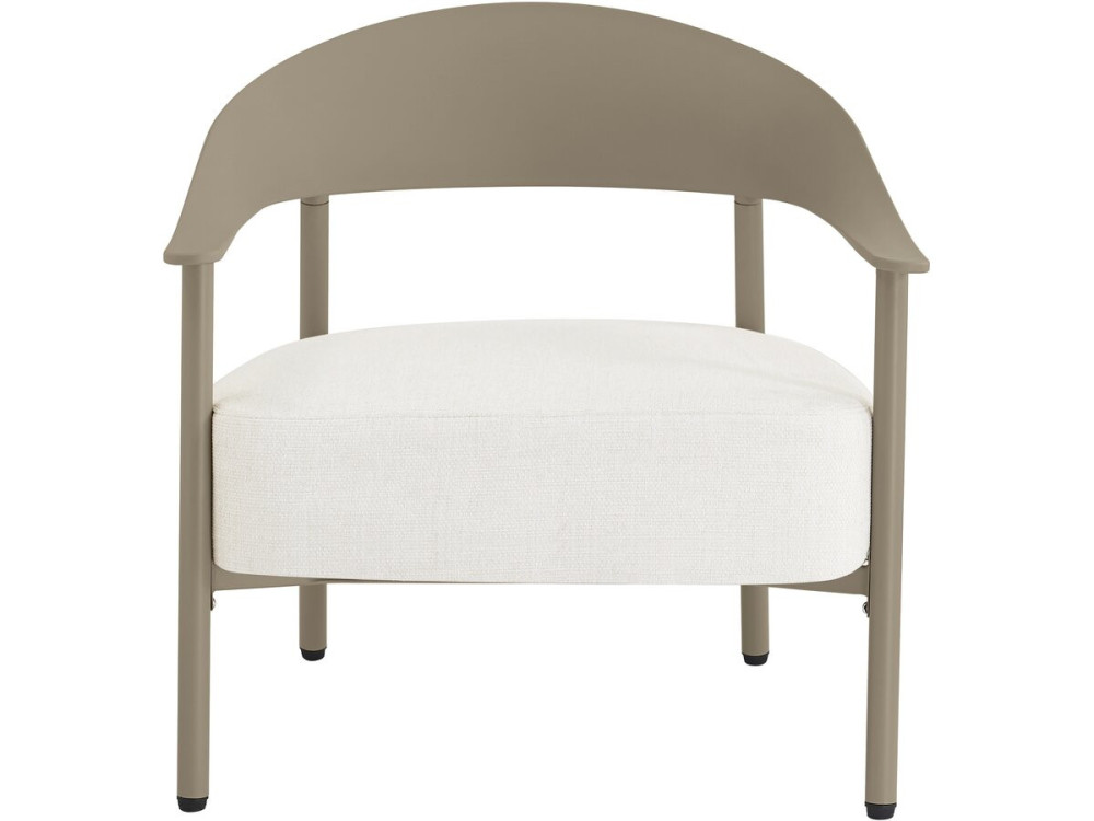 2er-Set Gartensessel aus Kunststoff und Metall "Céora" - Taupe