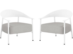 2er-Set Gartensessel aus Kunststoff und Metall "Céora" - Weiß