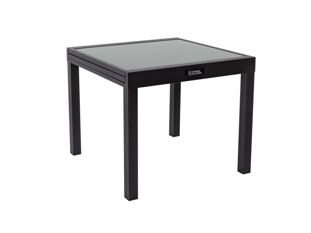 Ausziehbarer Gartentisch aus Aluminium "Porto 8" - Phoenix - Schwarz