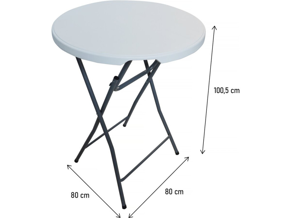 Klappbarer Tisch aus Kunststoff Ø 80 cm "Lili" - Weiß