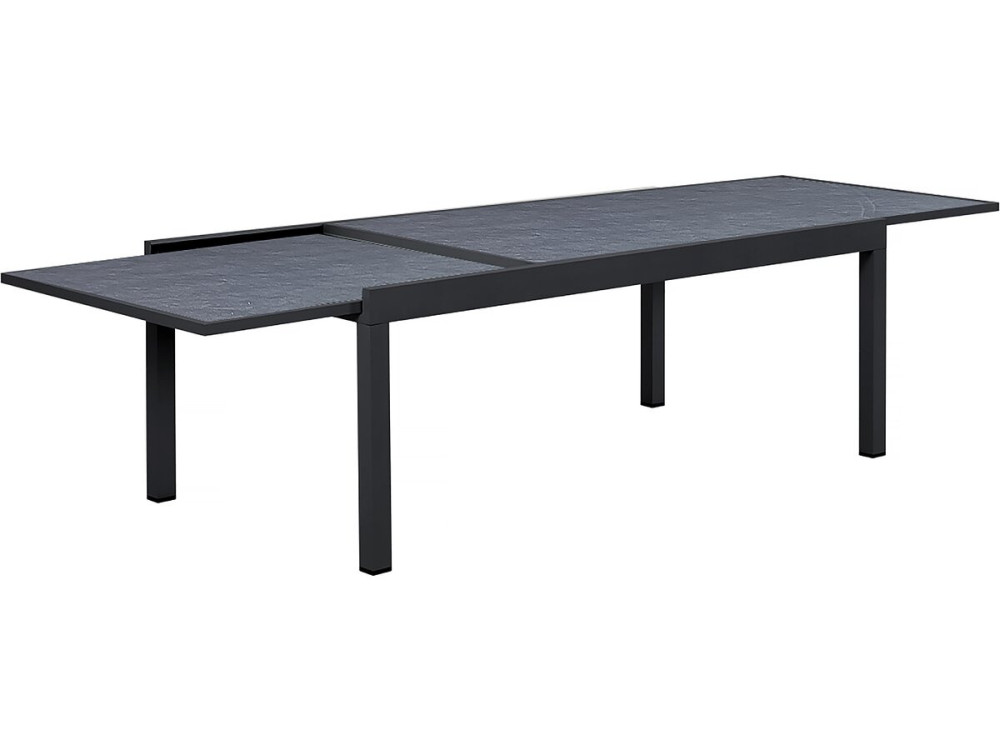 Gartentisch ausziehbar aus Aluminium "Lagos" - 200/320 x 105 x 76 cm - Schwarz