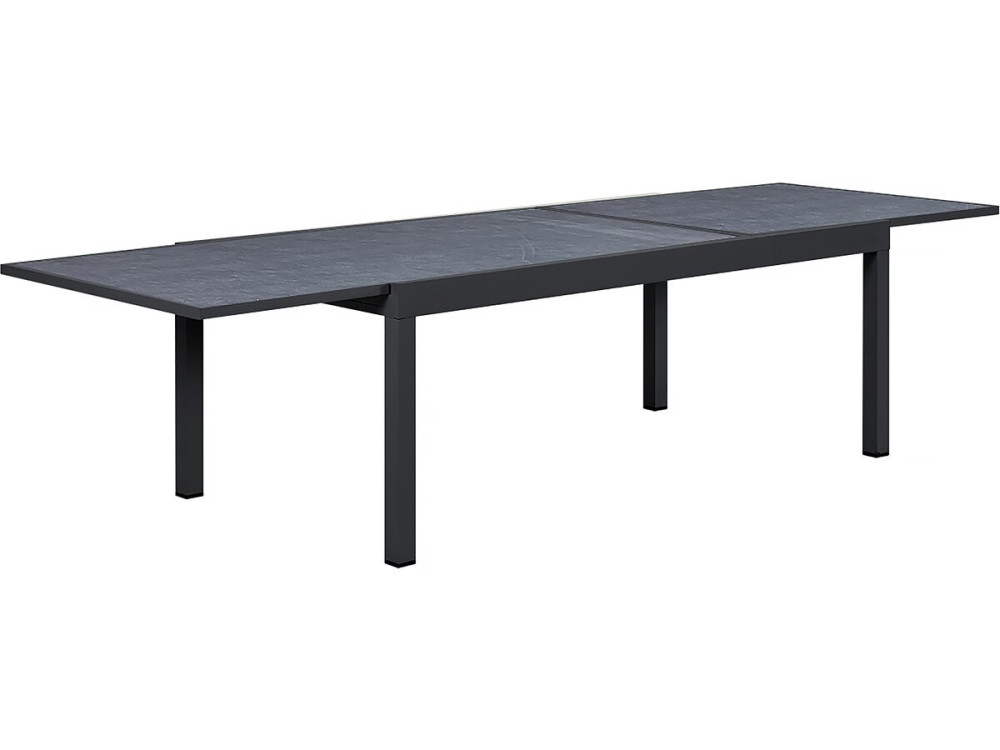 Gartentisch ausziehbar aus Aluminium "Lagos" - 200/320 x 105 x 76 cm - Schwarz