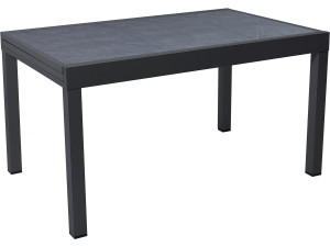 Gartentisch aus Aluminium ausziehbar "Lagos" - 140/280 x 90 x 76 cm - Schwarz