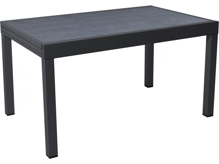 Gartentisch aus Aluminium ausziehbar "Lagos" - 140/280 x 90 x 76 cm - Schwarz