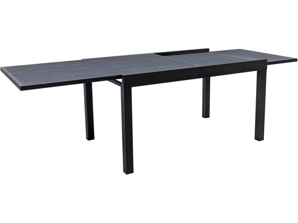 Gartentisch aus Aluminium ausziehbar "Lagos" - 140/280 x 90 x 76 cm - Schwarz
