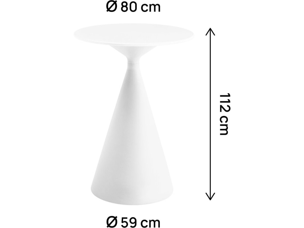 Garten-Bistro-Hochtisch ⌀80 cm "Néora" - Weiß