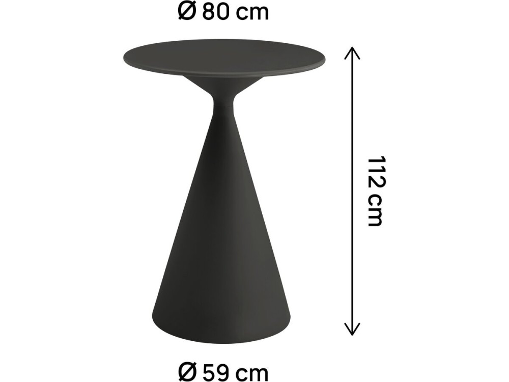 Garten-Bistro-Hochtisch ⌀80 cm "Néora" - Schwarz