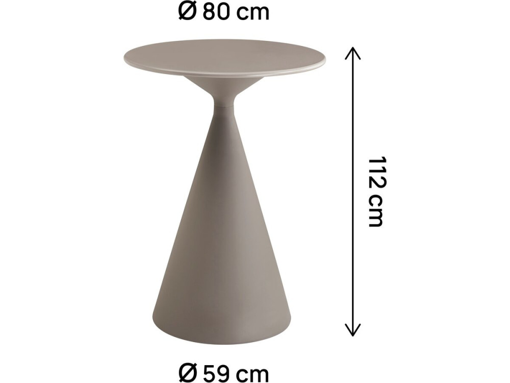 Garten-Bistro-Hochtisch ⌀80 cm "Néora" - Taupe