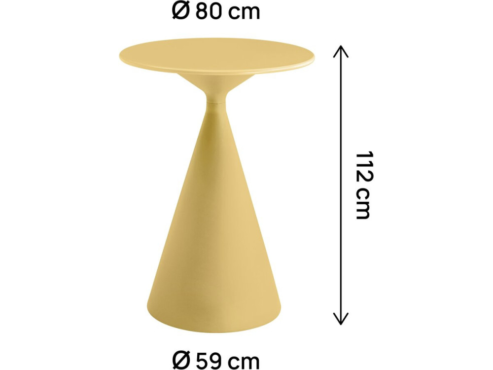 Garten-Bistro-Hochtisch ⌀80 cm "Néora" - Gelb