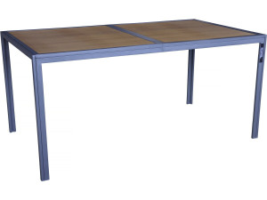 Gartentisch aus Metall in Holzoptik "Tossa" - 160 x 90 x 75 cm - Braun