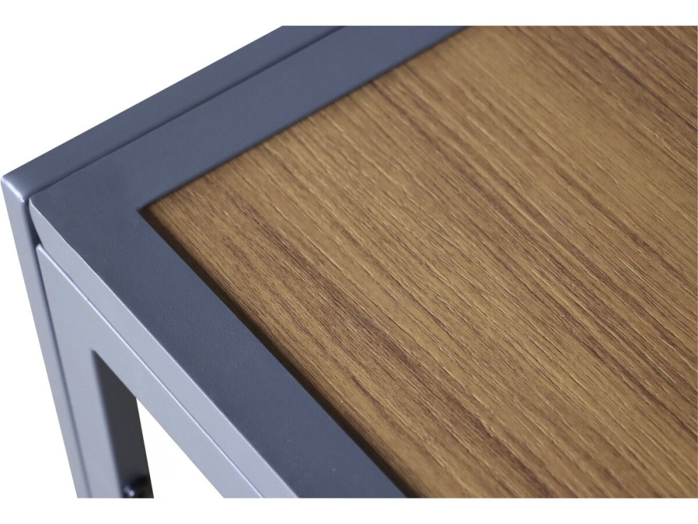 Gartentisch aus Metall in Holzoptik "Tossa" - 160 x 90 x 75 cm - Braun