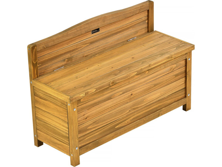 Holztruhenbank "Ben" - 90 x 33 x 60 cm - Braun